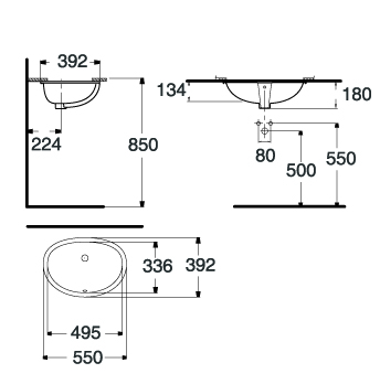 Bản vẽ kỹ thuật lavabo âm bàn American Standard WP-F512