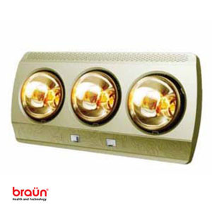 Đèn sưởi Braun 3 bóng vàng quạt sưởi KN03G