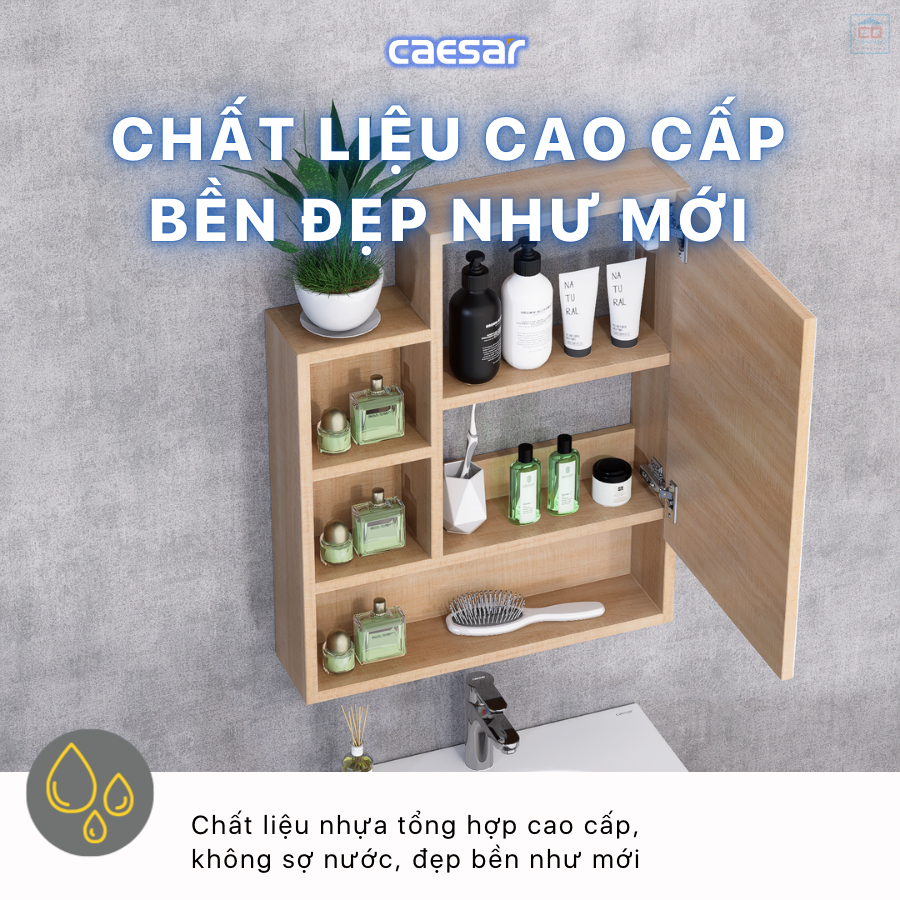Chất liệu tủ gương Caesar EM0160W7V bền bỉ