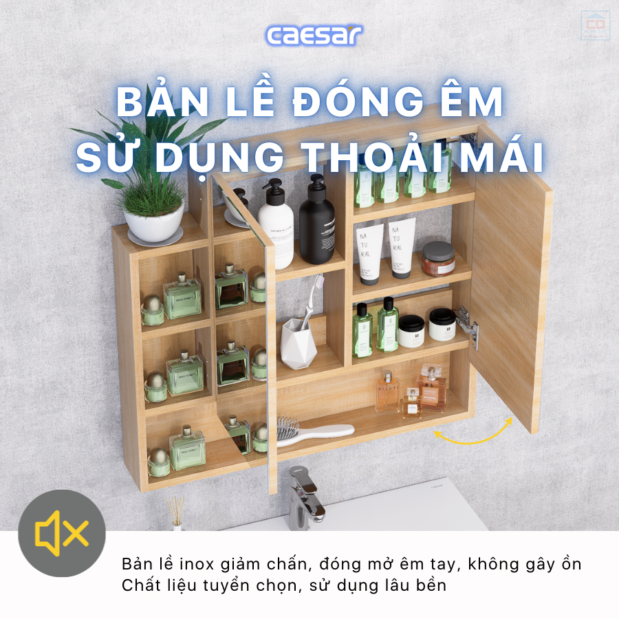 Tủ gương Caesar EM0180W7V đóng êm