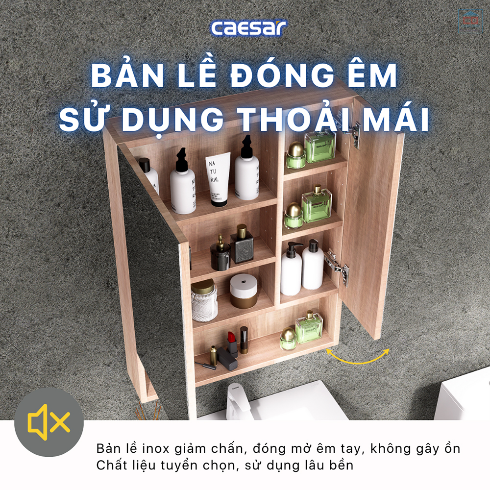 Tủ gương Caesar EM1160W7V đóng êm