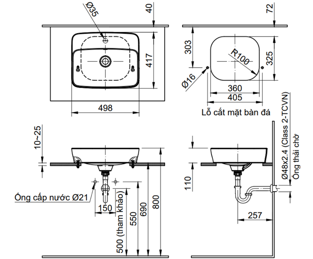 Bản vẽ kỹ thuật lavabo Inax AL-286V