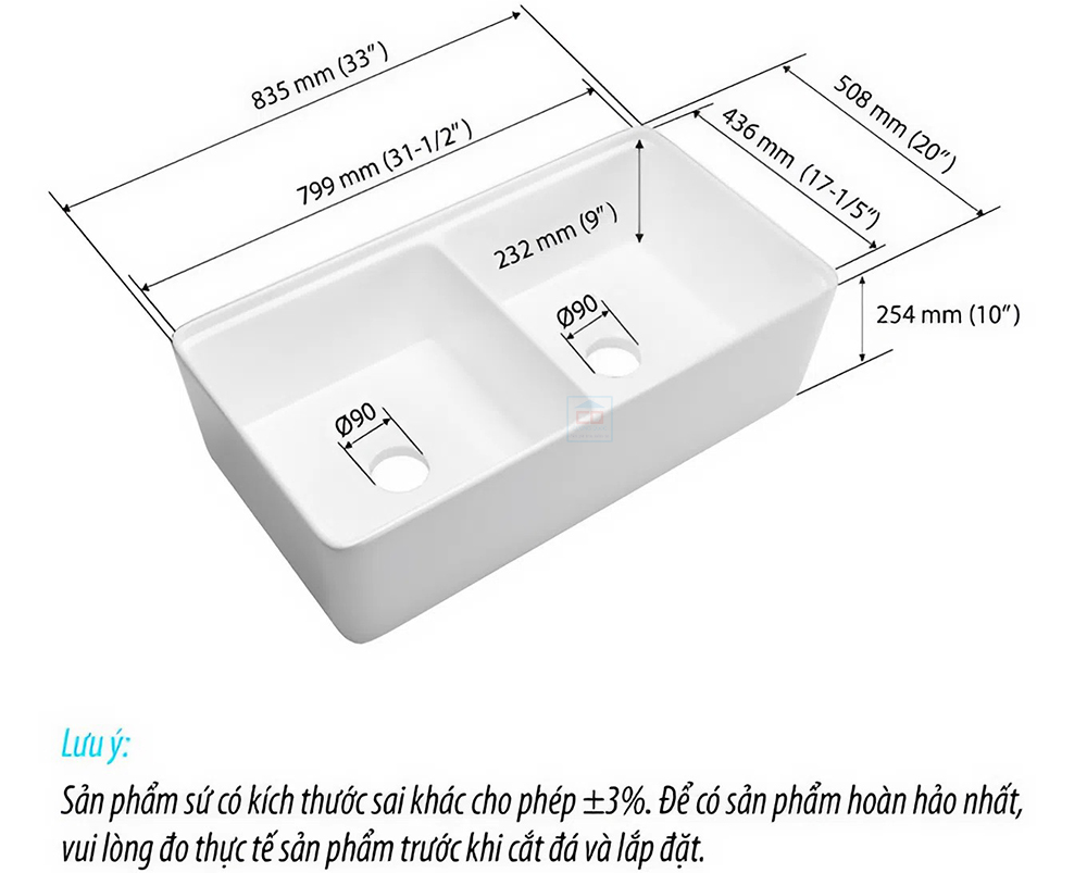 Bản vẽ kỹ thuật chậu bếp Basic BS-K3320D