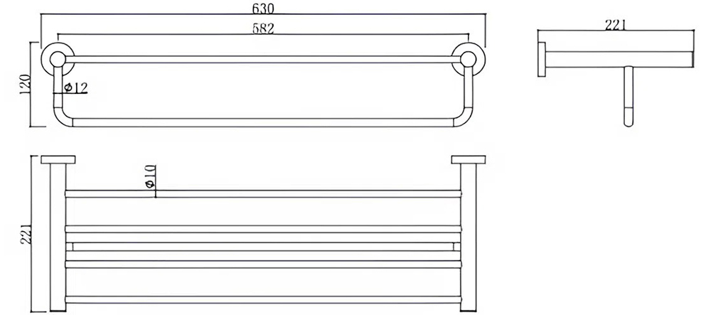 Bản vẽ kỹ thuật gi&aacute; vắt khăn Basic BP-70912