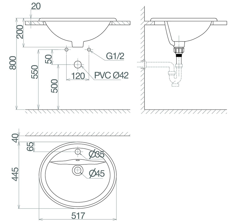 Bản vẽ kỹ thuật lavabo Viglacera CD1