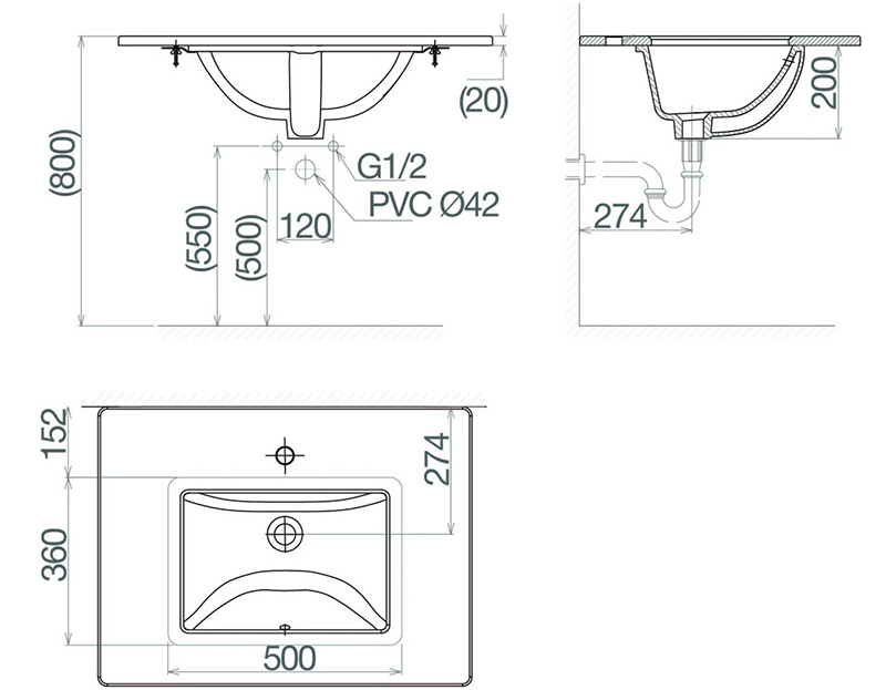 Bản vẽ kỹ thuật lavabo Viglacera TS1