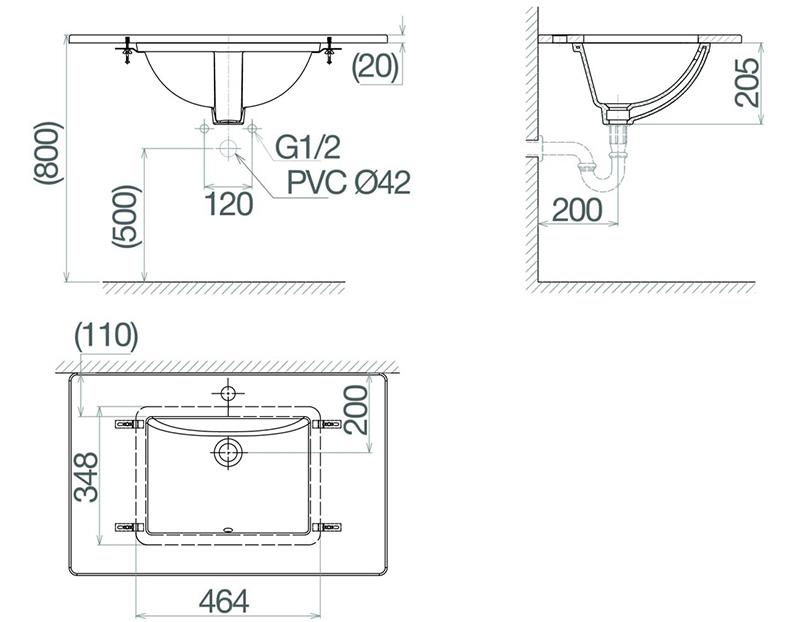 Bản vẽ kỹ thuật lavabo Viglacera US1