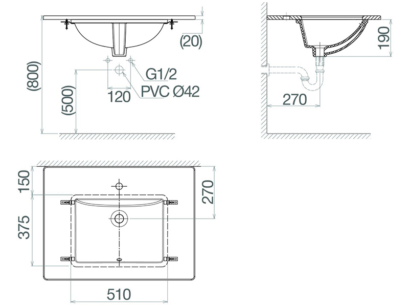 Bản vẽ kỹ thuật lavabo Viglacera US3