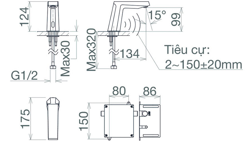 Bản vẽ kỹ thuật v&ograve;i chậu Viglacera VG1028.1