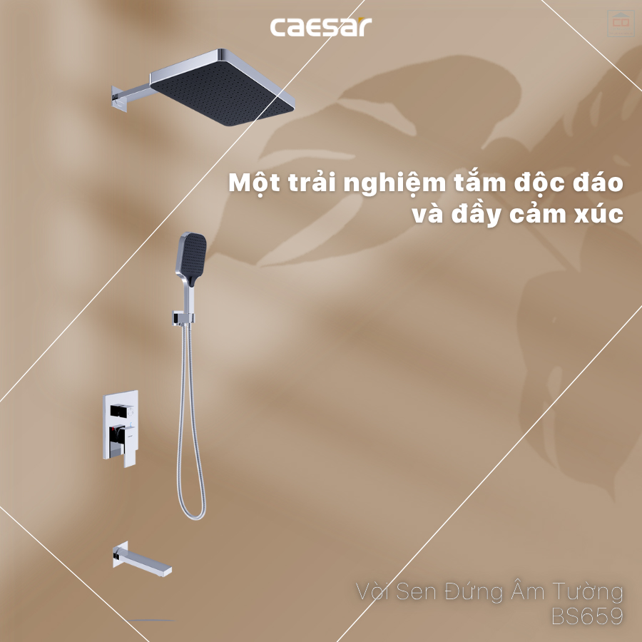 Vòi sen tắm âm tường Caesar BS659