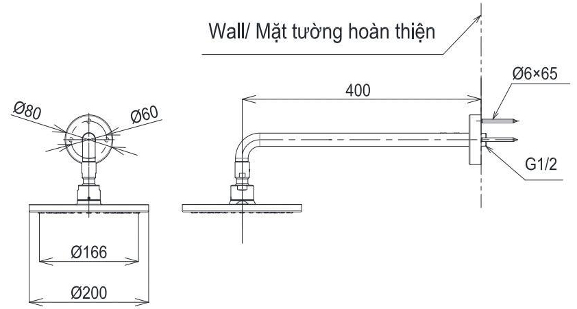 Bản vẽ kỹ thuật b&aacute;t sen TOTO TBW07001A