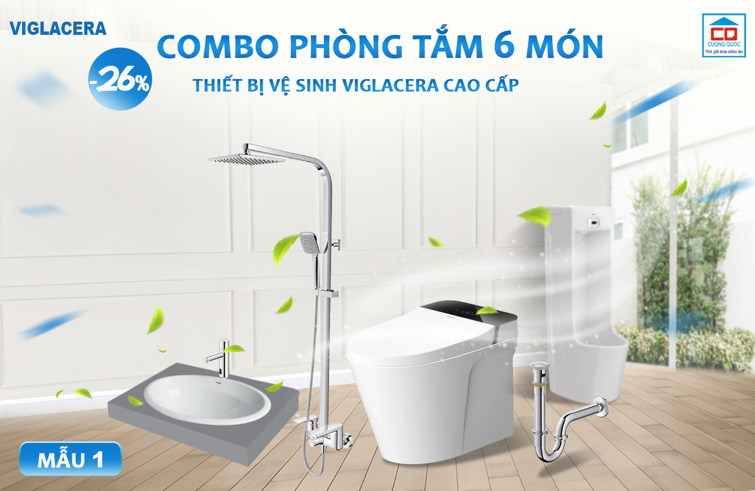 Bộ thiết bị vệ sinh Viglacera cho c&ocirc;ng tr&igrave;nh 1