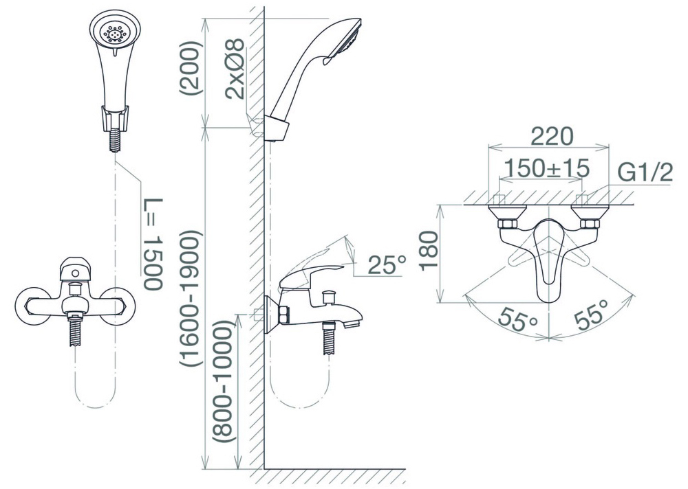Bản vẽ sen tắm Viglacera VG504