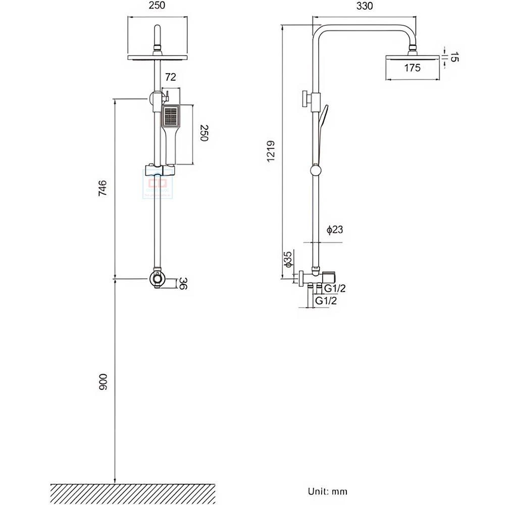 Bản vẽ kỹ thuật thân sen cây Basic BW-80043