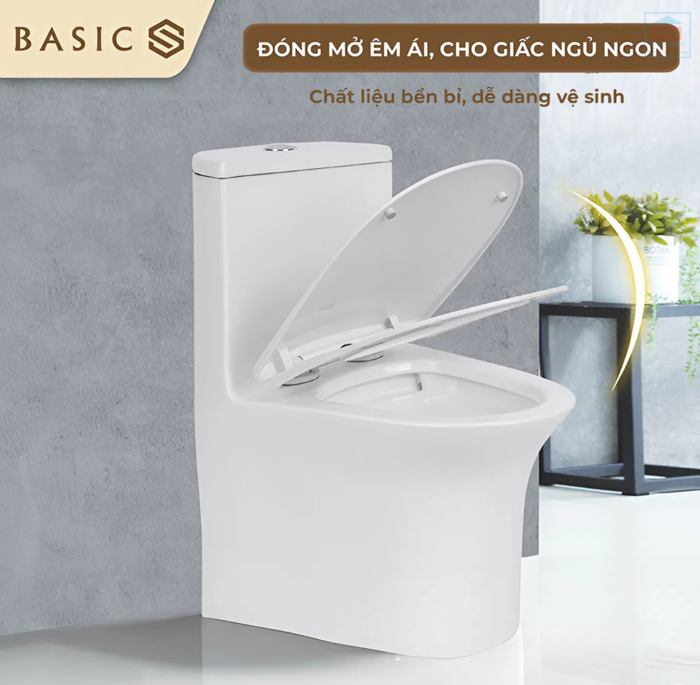 Nắp bồn cầu đ&oacute;ng &ecirc;m Basic BSA-121S