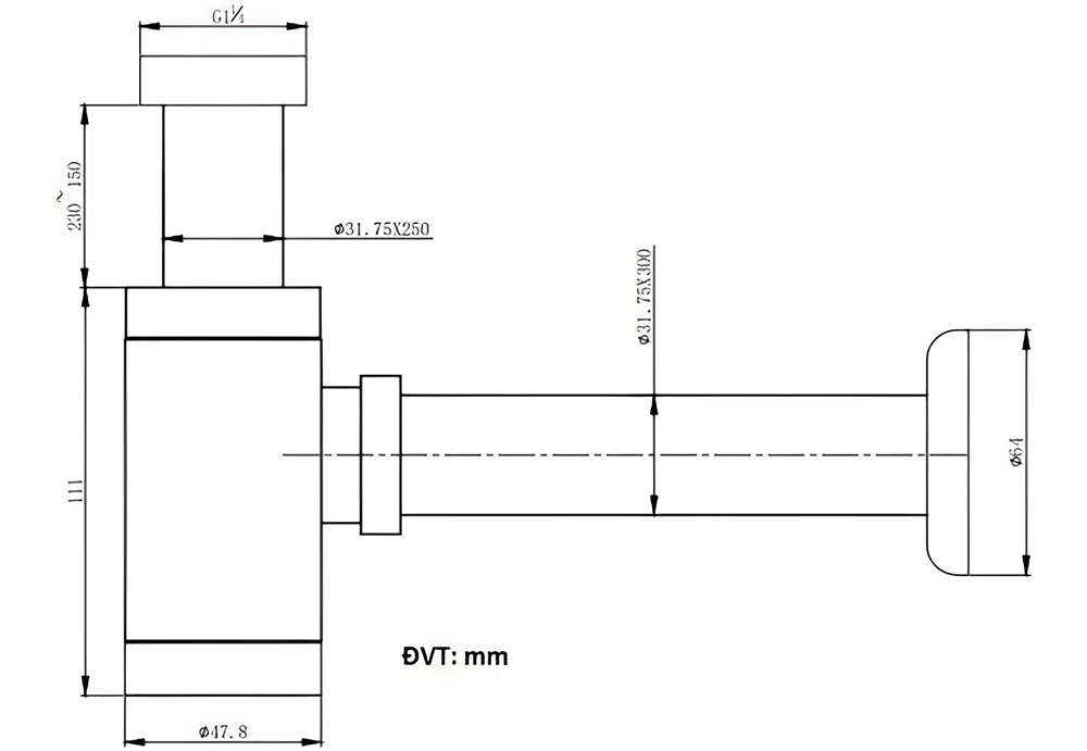 Bản vẽ kỹ thuật xi ph&ocirc;ng Baisc BP-21026