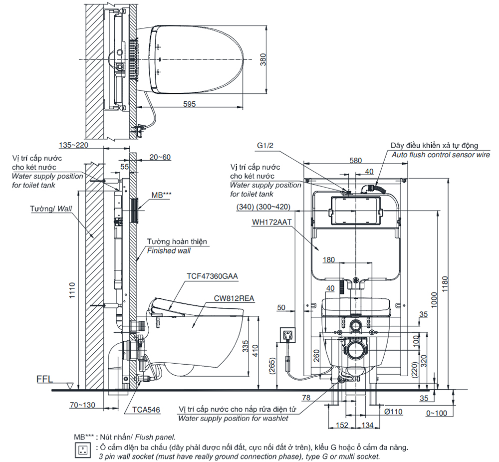 Bản vẽ kỹ thuật bồn cầu TOTO CW812REA/TCF47360GAA/WH172AAT/TCA546/MB171M#SS