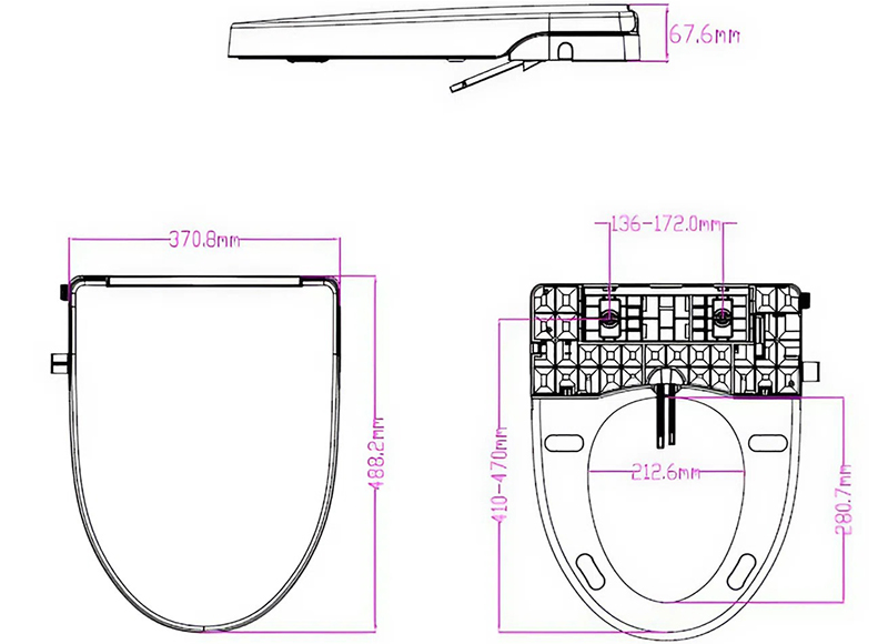 Bản vẽ kỹ thuật nắp rửa Basic BB-860