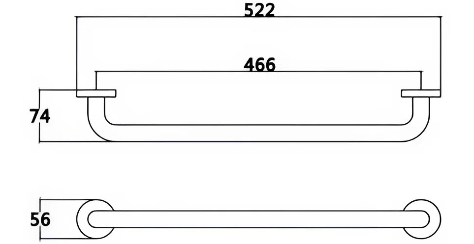 K&iacute;ch thước thanh vịn Basic BP-70321