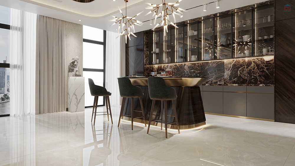 Phối cảnh gạch 1200x1200 Eurotile HAB S02P