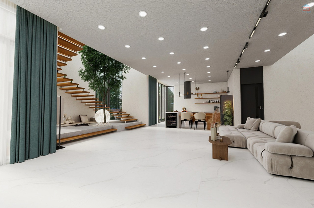 Phối cảnh gạch 1200x1200 Eurotile PLA S01H