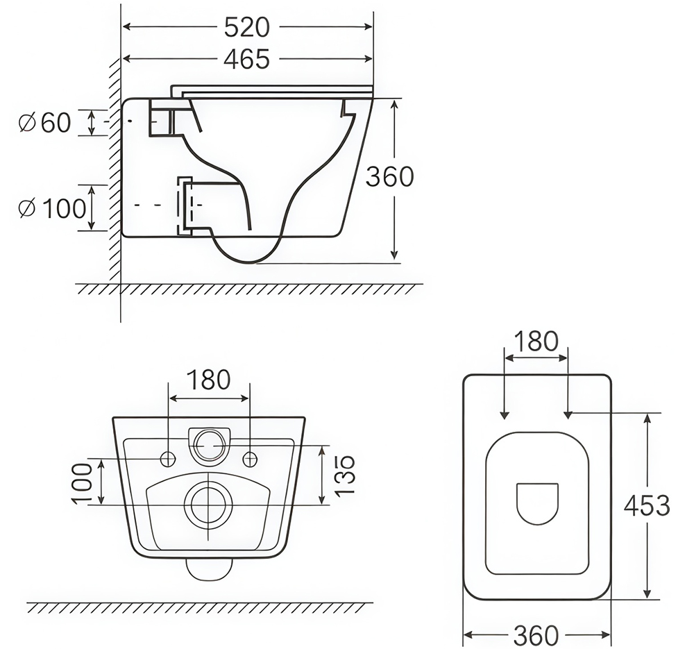 Bản vẽ kỹ thuật bồn cầu Basic Cavoli-W
