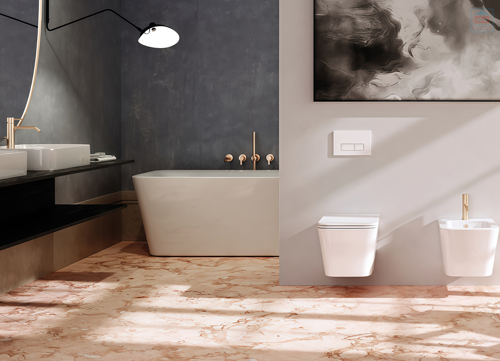 Phối cảnh bồn cầu Basic Cavoli-W