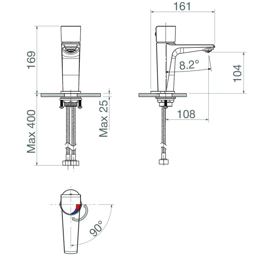 Thông số kỹ thuật vòi chậu Viglacera VG136