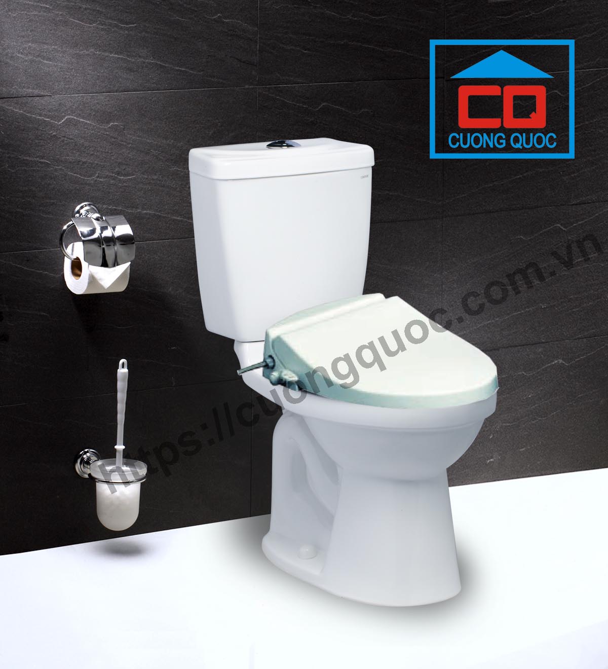 Bồn cầu Caesar 2 khối CT1325 + Nắp cơ đa năng TAF050