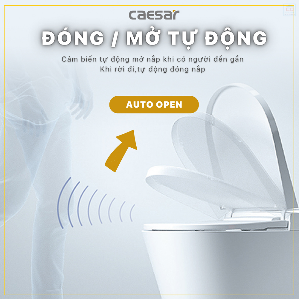 Nắp bồn cầu Caesar TAF512H đóng mở tự động