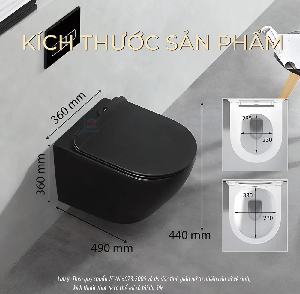 Kích thước bồn cầu Basic Eden-B