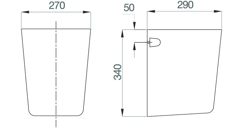 Bản vẽ kỹ thuật chân chậu Viglacera CD58