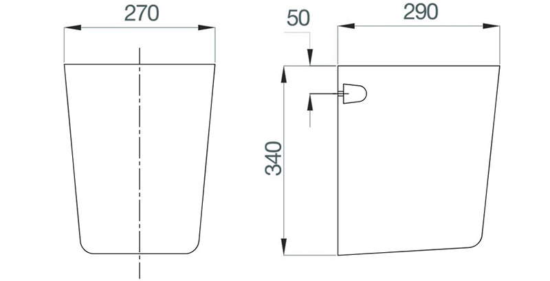 Bản vẽ kỹ thuật ch&acirc;n chậu Viglacera V50