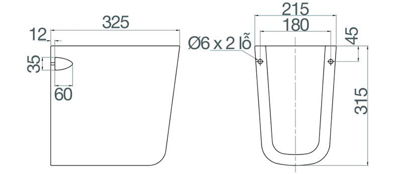 Thông số kỹ thuật chân chậu Viglacera V23