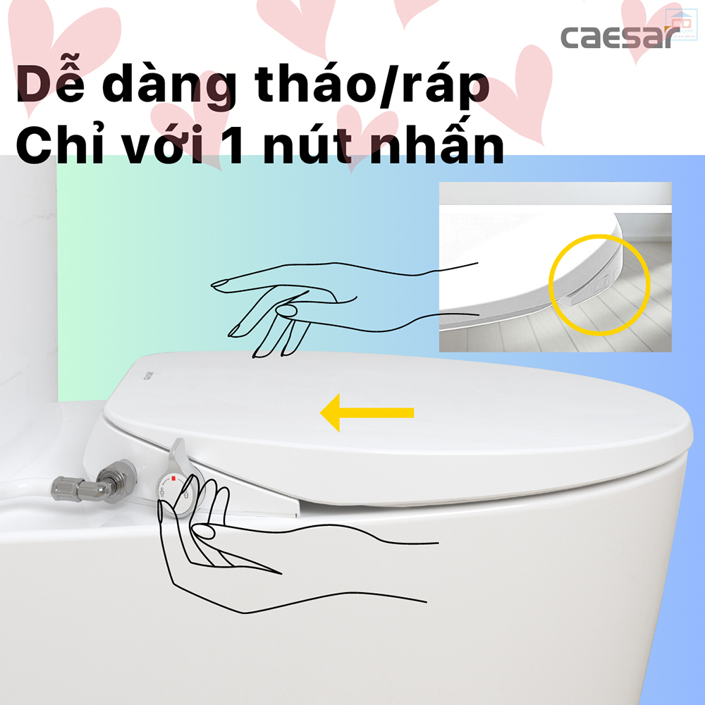 Nắp bệt Caesar TAF060 dễ dàng tháo lắp
