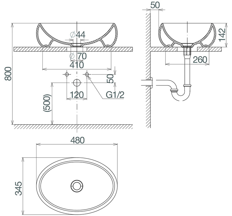 Bản vẽ kỹ thuật lavabo Viglacera CD30