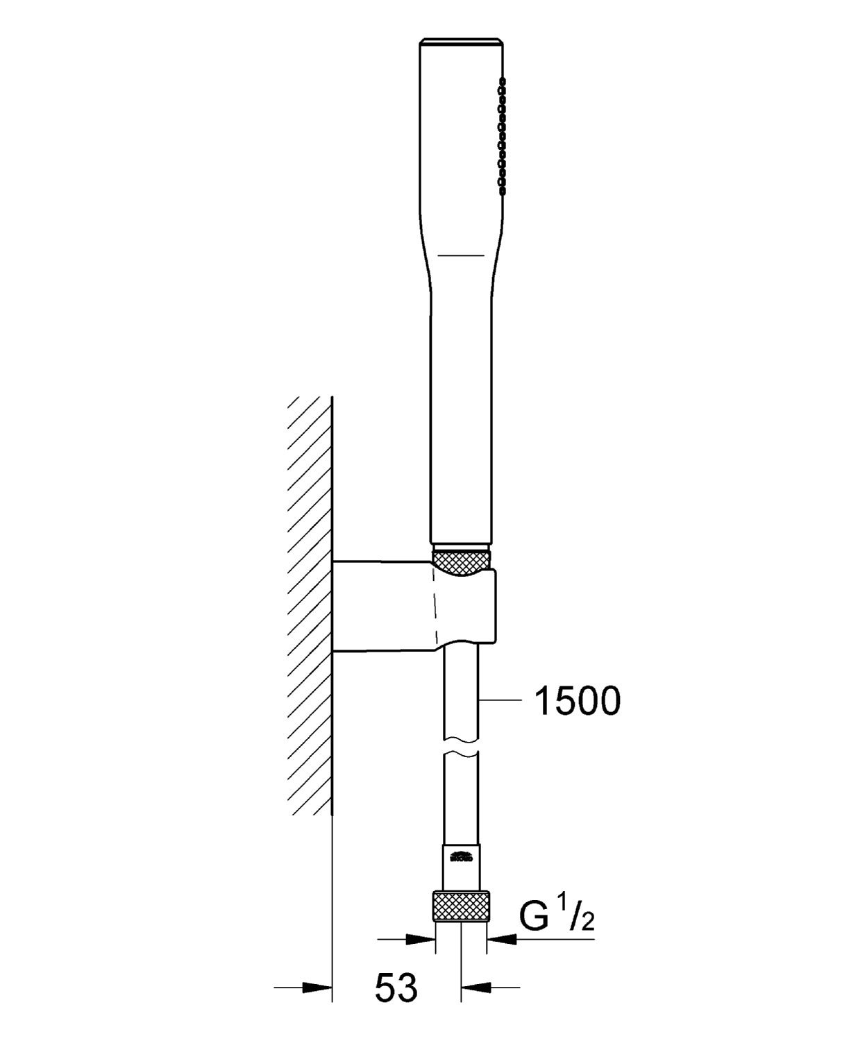 k&iacute;ch thước bộ sen tắm v&agrave; g&aacute;c sen Grohe 27369000