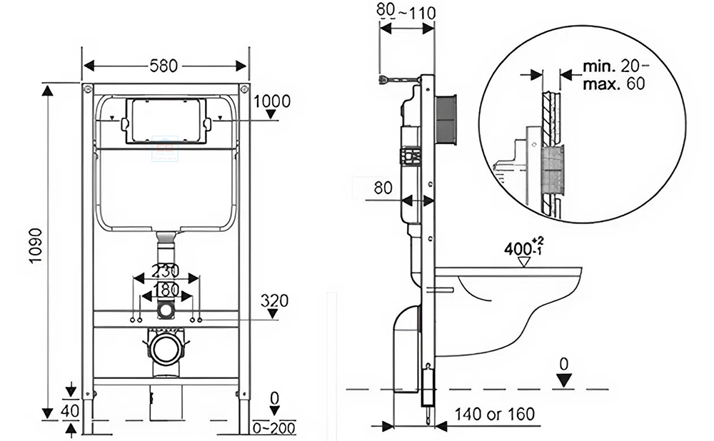 Bản vẽ kỹ thuật k&eacute;t nước Basic BS-17018