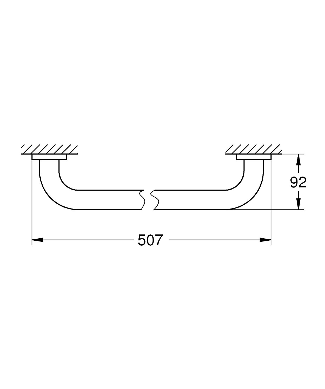 k&iacute;ch thước tay vịn gắn tường Grohe 40793001