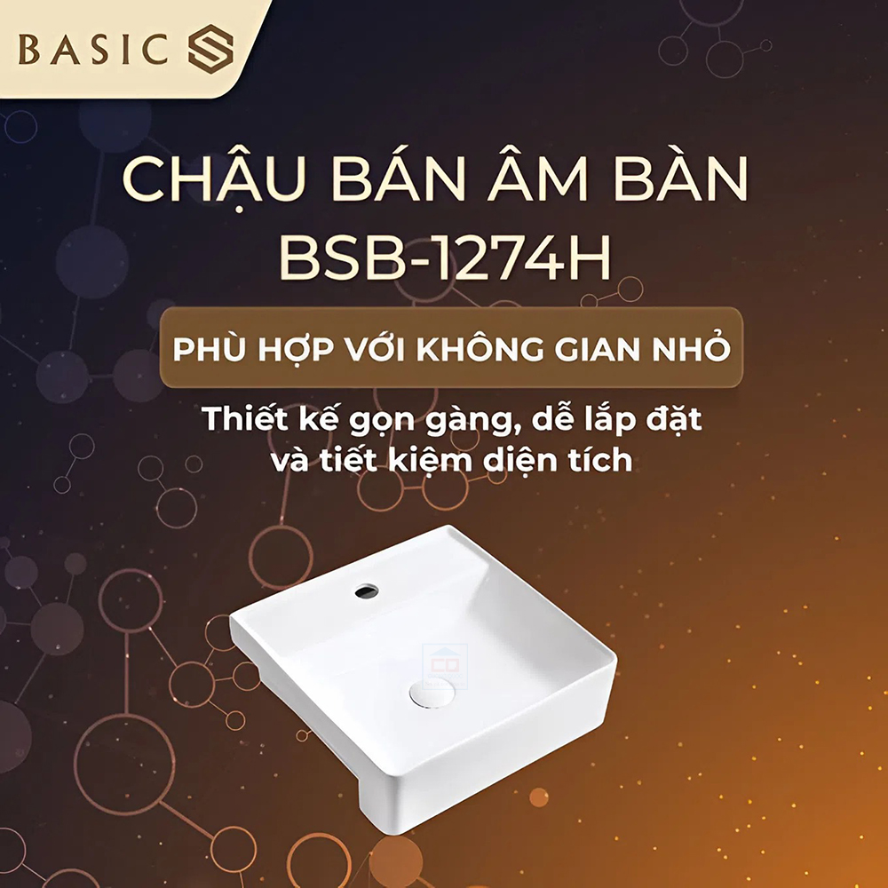 Chậu bán âm bàn Basic BSB-1274H