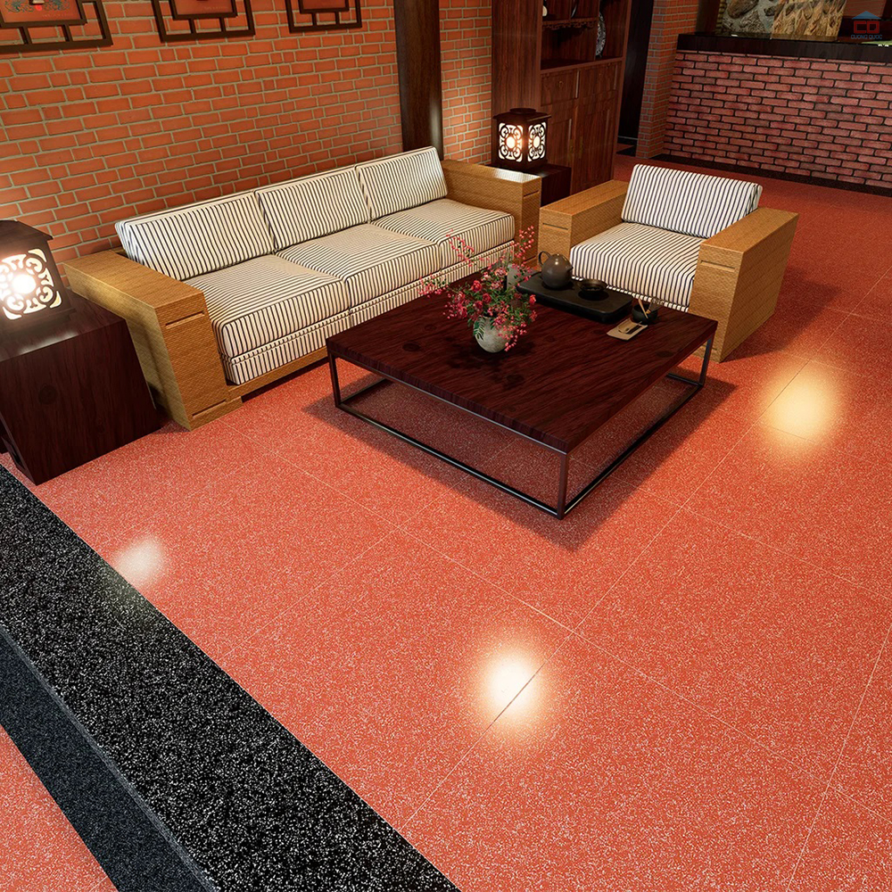 Phối cảnh gạch l&aacute;t cotto granite CG02 Gốm Đất Việt
