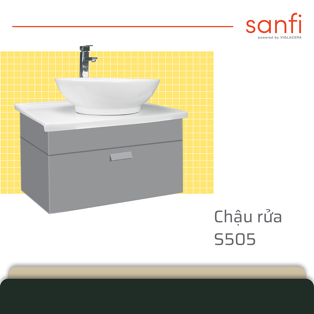 Chậu lavabo đặt bàn Sanfi S505