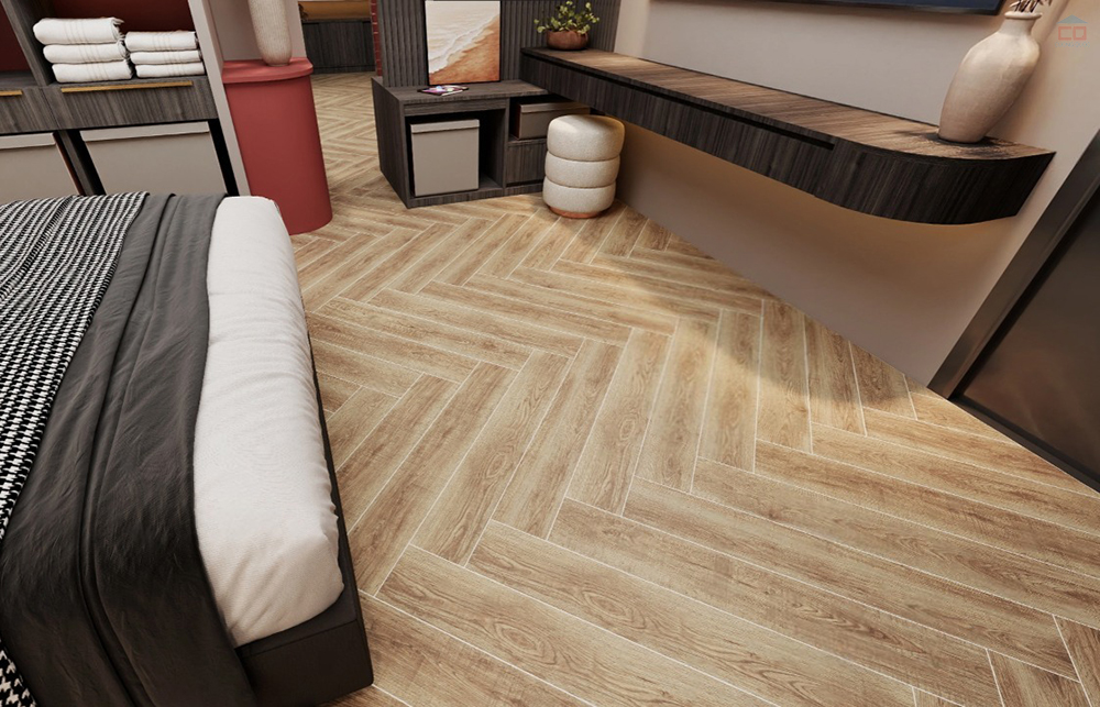 Phối cảnh gạch vân gỗ Eurotile MCH M03