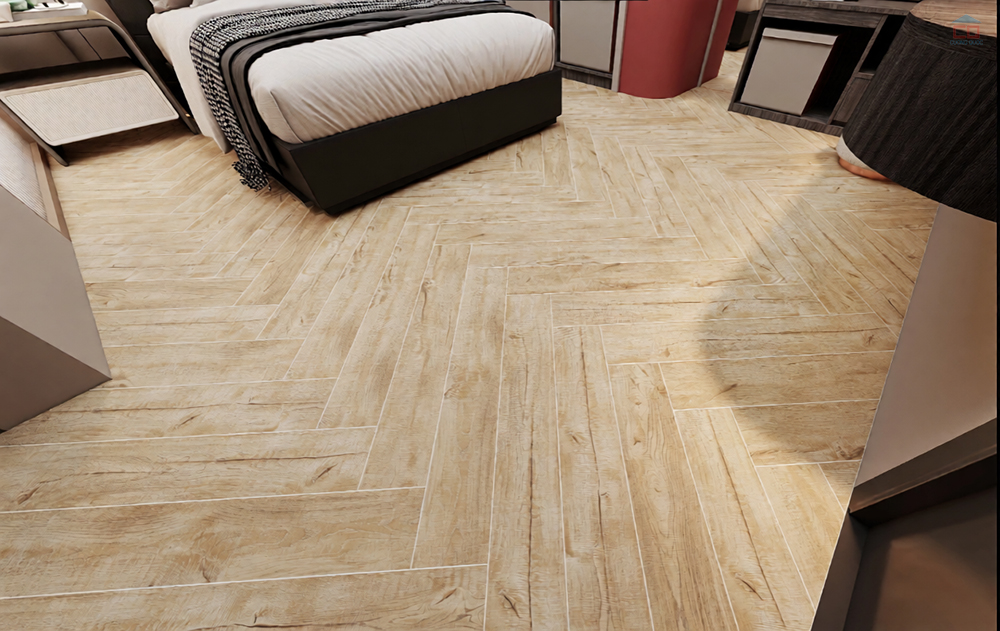 Phối cảnh gạch vân gỗ Eurotile MTU M02