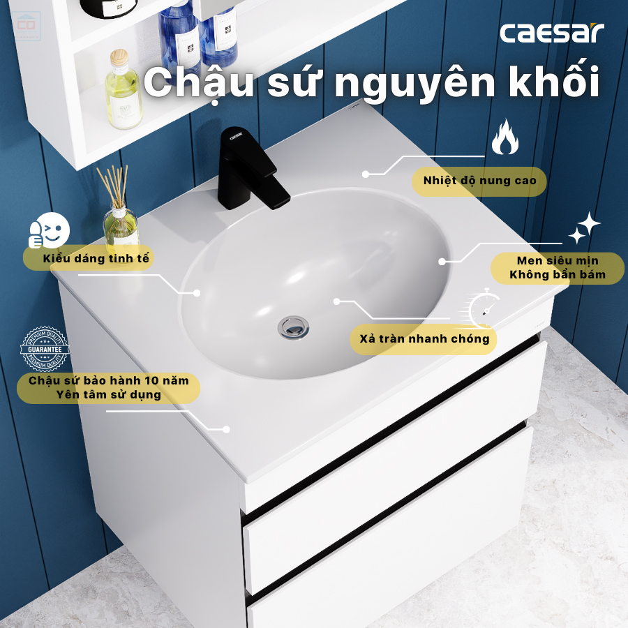 Lavabo tủ chậu Caesar LF5024 + EH15024DDV