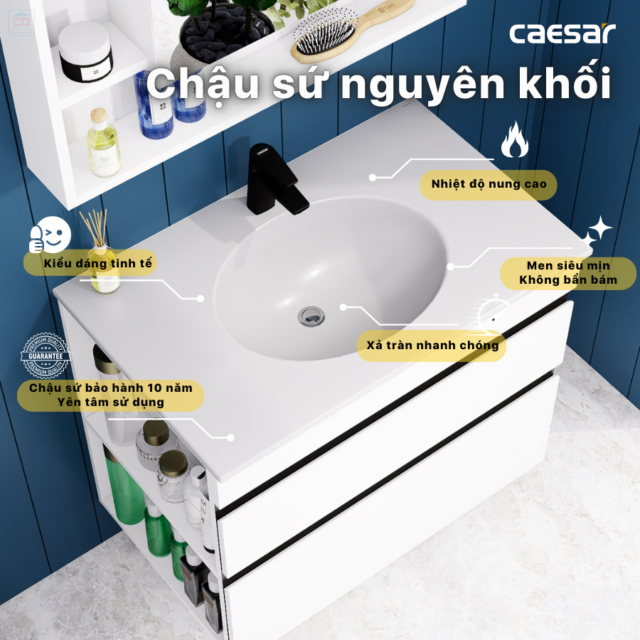 Lavabo tủ chậu Caesar LF5026 + EH15026DDLV