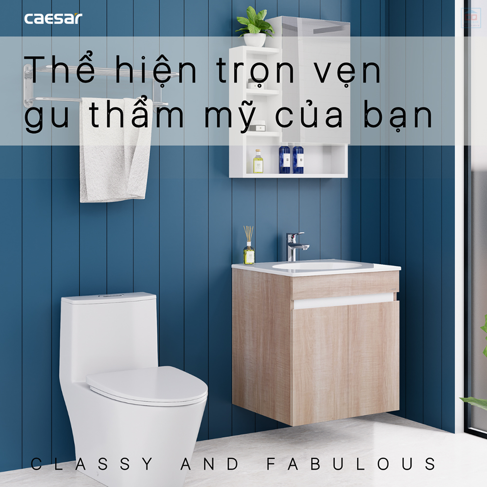 Tủ chậu treo tường Caesar LF5024 + EH15024AW7V