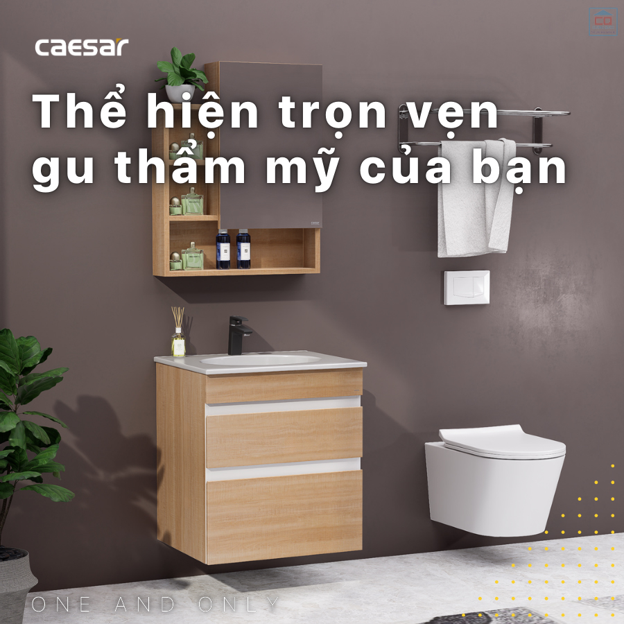 Tủ chậu treo tường Caesar LF5024 + EH15024DDW7V
