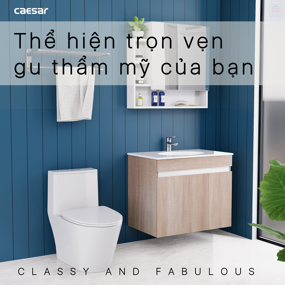 Tủ chậu treo tường Caesar LF5026 + EH15026AW7V