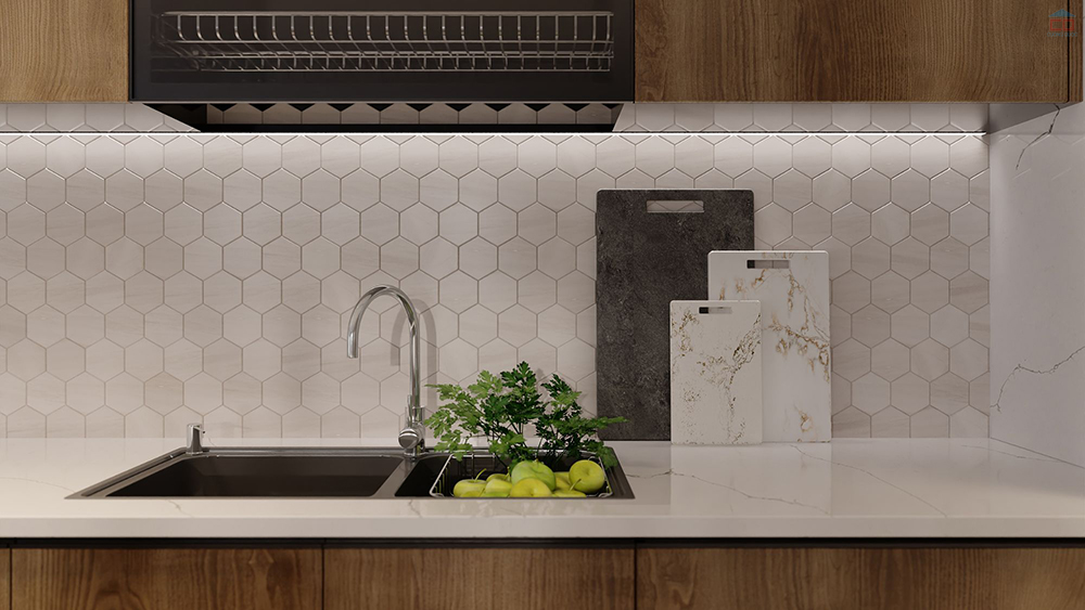 Phối cảnh gạch mosaic VAD Z01 MH1